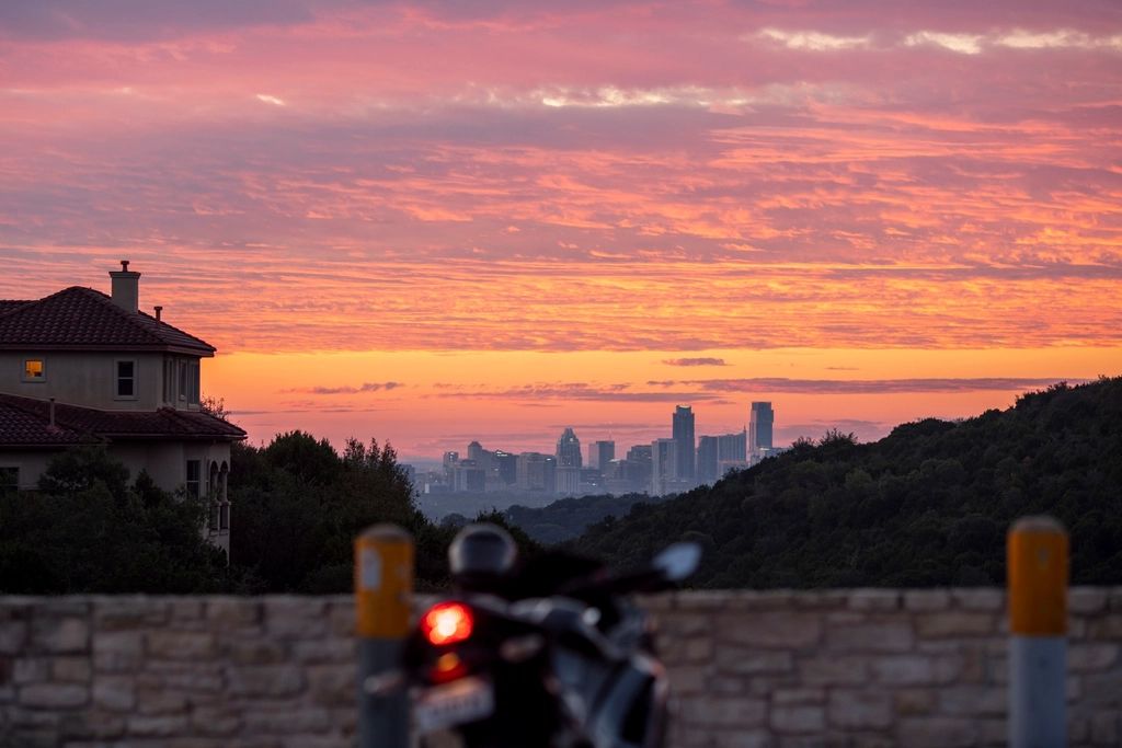 Horizonte de Austin, no Texas, ao pôr do sol